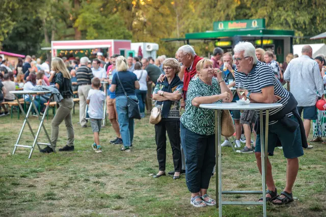 Festivalstimmung: Zwischen Musik, Gesprächen und kulinarischen Angeboten genossen die Besucherinnen und Besucher am Samstag die besondere Atmosphäre im Wörther Bürgerpark. | Foto: Paul Needham
