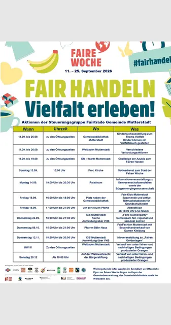 Übersichtsplakat faire Woche 2026 in Mutterstadt | Foto: Eva Heyder