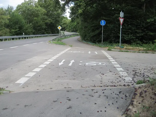 L553: Neue Fahrradfurt auf dem Radweg, nicht rot, aber gut sichtbar markiert.  | Foto: E. Vortanz ADFC
