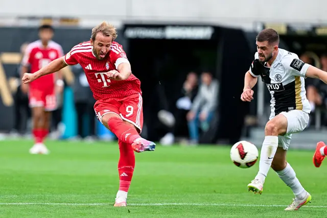 Harry Kane erzielte das 2:1 für den FC Bayern München. | Foto: Uwe Anspach/dpa