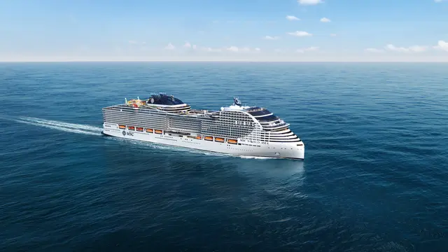 MSC Cruises zeigt die MSC World Asia: Das neue Flaggschiff soll ab dem 4. Dezember 2026 im Mittelmeer auf 7-Nächte-Routen unterwegs sein. | Foto: © MSC Cruises
