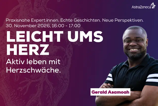 Leicht ums Herz: Die Online-Veranstaltung erklärt, wie Bewegung bei Herzschwäche sinnvoll und sicher in den Alltag passt. | Foto: AstraZeneca GmbH