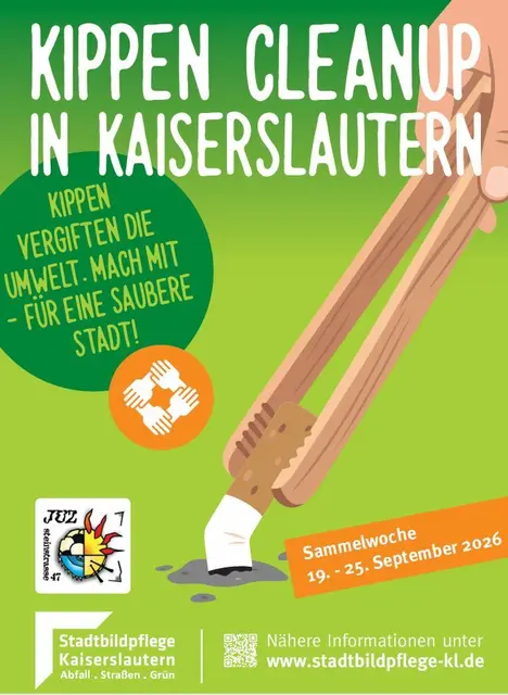 Die Stadtbildpflege Kaiserslautern und das Jugend- und Programmzentrum (JUZ) rufen gemeinsam zum „Kippen Cleanup Kaiserslautern“ auf | Foto: Stadtbildpflege Kaiserslautern/gratis