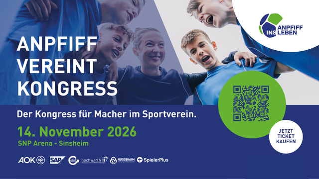 Am 14. November 2026 steigt der Anpfiff Vereint Kongress in der SNP Arena Sinsheim. | Foto: Anpfiff ins Leben