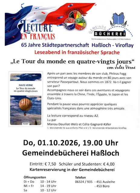 Flyer zum französichen Leseabend | Foto: Gemeindebücherei Haßloch