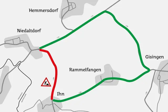 Die L 354 zwischen Ihn und Niedaltdorf wird für Fahrbahnarbeiten voll gesperrt. | Foto: Landesbetrieb für Straßenbau (LfS)