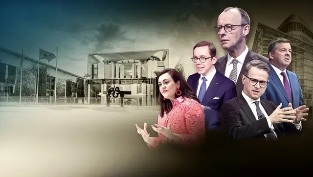 „Inside CDU“ ist zurück. Die neue Staffel blickt unter anderem auf den Aufstieg der AfD, sinkende Zustimmungswerte und mehrere Landtagswahlen. | Foto: Copyright: ZDF/Chr. Offenberg/imago, blickwinkel/imago; Future Image/imago, teutopress/dts Nachrichtenagentur/getty Images, Tobias Schwarz / [M] Paul‘s Boutique &amp; Typeholics/[M]