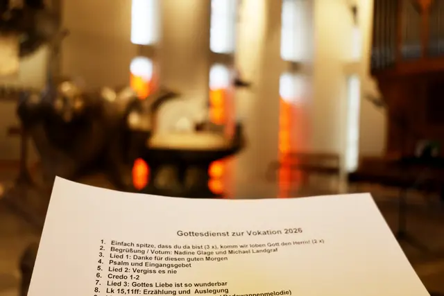 Liedblatt zum wunderschön gestalteten Vokationsgottesdienst