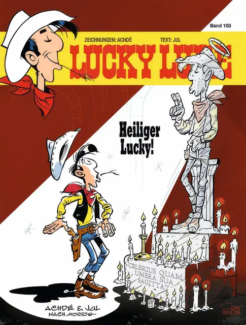 Lucky Luke: Das Jubiläumsalbum „Heiliger Lucky!“ macht den Cowboy zum unfreiwilligen Mittelpunkt einer neuen Religion. | Foto: Egmont Ehapa Media GmbH, Foto: Lucky Comics