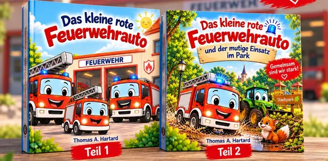 Das kleine rote Feuerwehrauto erlebt seinen zweiten Einsatz im Park. Und die Reihe aus Haßloch wächst weiter, denn ein dritter Band ist bereits in Vorbereitung. | Foto: Thomas A. Hartard