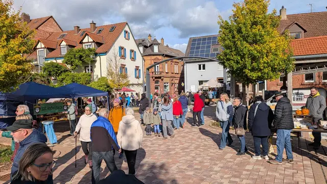 Herbstmarkt in Weilerbach: Entlang der Hauptstraße präsentieren 25 Aussteller und Geschäfte regionale Angebote, Kulinarik und Besonderheiten. Gleichzeitig laden die Geschäfte zum verkaufsoffenen Sonntag ein. Das Foto zeigt den Markt in 2025 | Foto: Frederic Frohnhöfer/gratis
