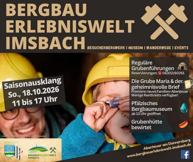 Beim Saisonausklang in Imsbach gibt es Führungen durch die Grube Maria, geöffnete Museumstüren und eine neue Familien-Tour. | Foto: Florian Trykowski, Donnersberg-Touristik-Verband e.V.