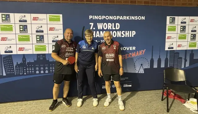 Die drei Teilnehmer aus der PPP-Abteilung des TTC Speyer Jochen Kadel, Elisabeth Thuranszky und Norbert Polke (v.l.n.r.) freuen sich über die gut gespielte Vorrunde. | Foto: Kadel / Hebrank
