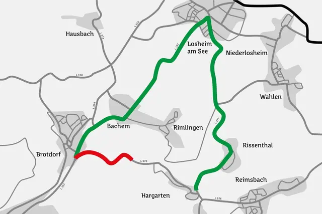 An der Einmündung von L 157 und L 370 regelt ab Dienstag, 6. Oktober, vorübergehend eine Ampel den Verkehr. | Foto: Landesbetrieb für Straßenbau (LfS)