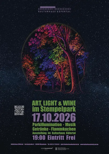 Art, Light & Wine verwandelt den Stempelpark in Mannheim-Käfertal am Samstag, 17. Oktober, ab 19 Uhr in eine Bühne für Licht, Kunst und Live-Musik. | Foto: Kulturhaus Käfertal