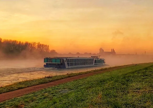 Bild 4: Passagierschiff im Morgennebel auf dem Weg nach Speyer | Foto: Anita Lemmert