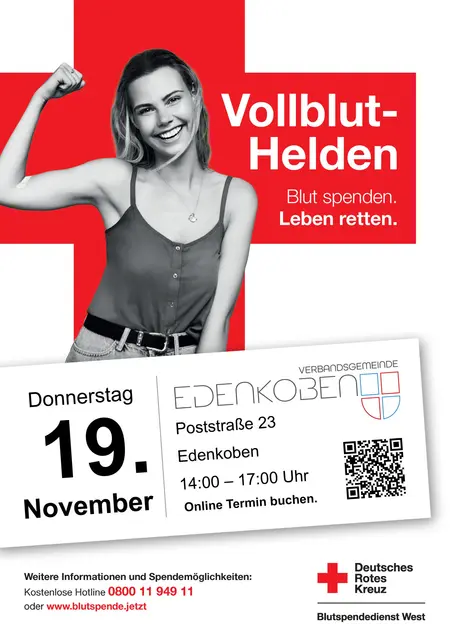 Eine Blutspende hilft, die Versorgung mit Blutkonserven zu sichern. | Foto: Verbandsgemeinde Edenkoben