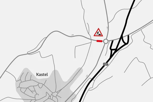 Auf der L 329 in Kastel regelt während der Brückenarbeiten eine Ampel den Verkehr. | Foto: Landesbetrieb für Straßenbau (LfS)