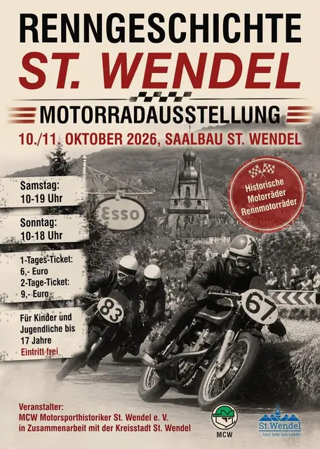Motorradausstellung in St. Wendel am 10. und 11. Oktober 2026 | Foto: MCW St. Wendel