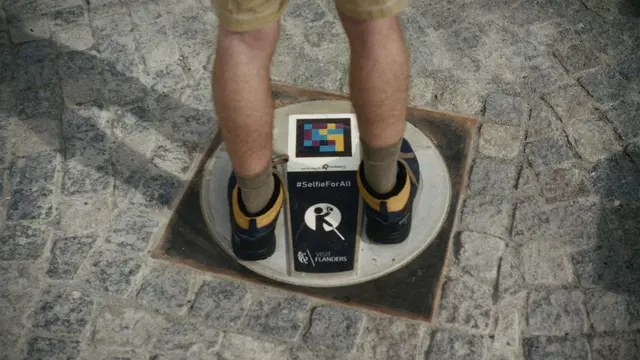 Die taktilen Platten haben Markierungen, die die ideale Standposition zeigen - via App gibt es weitere Hinweise.») | Foto: Visitflanders/dpa-mag