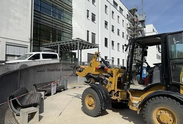 Das Sankt Vincentius Krankenhaus gestaltet seinen Eingangsbereich bis voraussichtlich Dezember neu. | Foto: Sankt Vincentius Krankenhaus