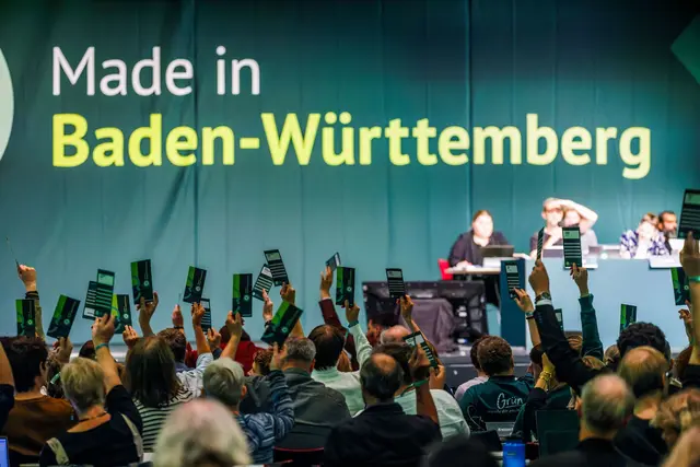 Zwei Tage lang trafen sich die baden-württembergischen Grünen zum Parteitag in Offenburg. | Foto: Philipp von Ditfurth/dpa