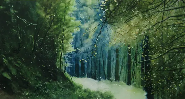 Detlev Bucks, Im Stillen Tal, Aquarell, 17 x 39 cm | Foto: Detlev Bucks