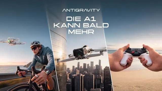 Drei neue Bundles für die Antigravity A1: Follow-Me-Bundle, Fernsteuerungs-Bundle und 4G-Mobilfunkmodul-Bundle – verfügbar ab Montag, 20. Oktober. | Foto: Yingling Innovations Pte Ltd