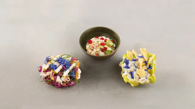 Friesenkrone „Küstensalate“: Saucenbasis laut Hersteller nun mit Crème fraîche, Joghurt und Magerquark statt reiner Mayonnaise. | Foto: Jürgen Kettner/Friesenkrone Feinkost Heinrich Schwarz & Sohn GmbH & Co. KG