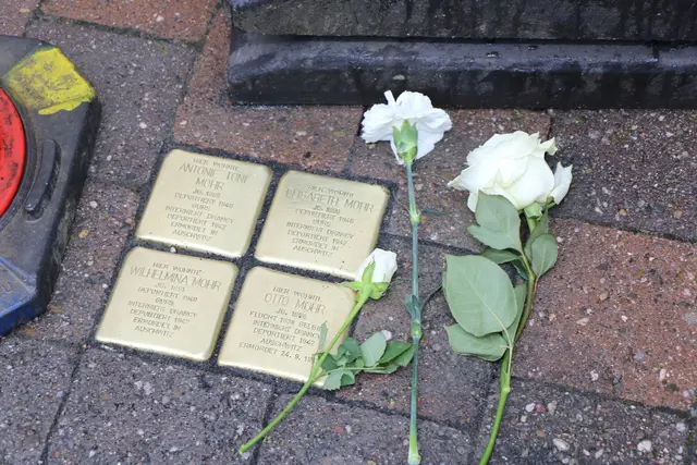 Am 9. November putzt eine Gruppe alle 18 Stolpersteine in Germersheim und erinnert an die Opfer des Nationalsozialismus. | Foto: Heike Schwitalla