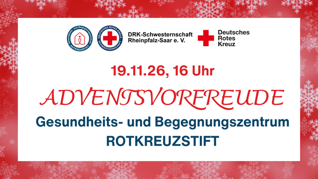 Das Gesundheits- und Begegnungszentrum der DRK Schwesternschaft Rheinpfalz-Saar e.V. in Neustadt lädt zur Einstimmung auf die Weihnachtszeit ein. | Foto: DRK Schwesternschaft Rheinpfalz-Saar e.V.