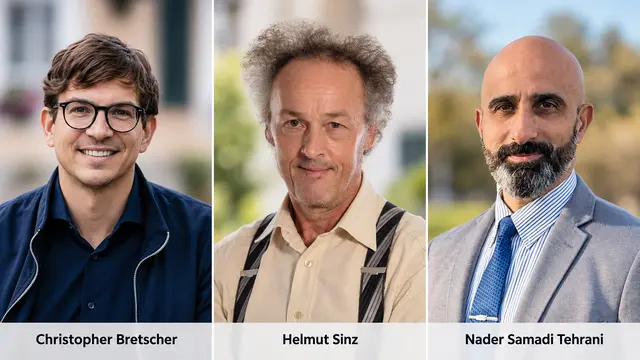 Die drei Kandidaten der Bürgermeisterwahl in der Verbandsgemeinde Landstuhl im Porträt: Christopher Bretscher (CDU), Helmut Sinz (Grüne) und Nader Samadi Tehrani (unabhängig), von links.