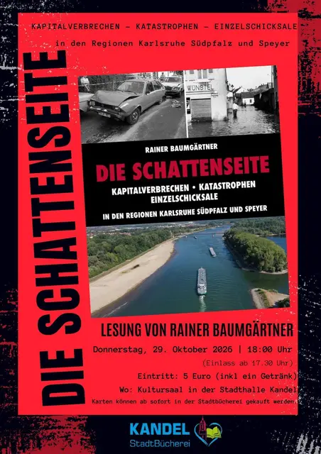 Rainer Baumgärtner liest am Donnerstag, 29. Oktober, in Kandel aus „Die Schattenseite“. | Foto: Stadtbücherei Kandel (Buchcover)