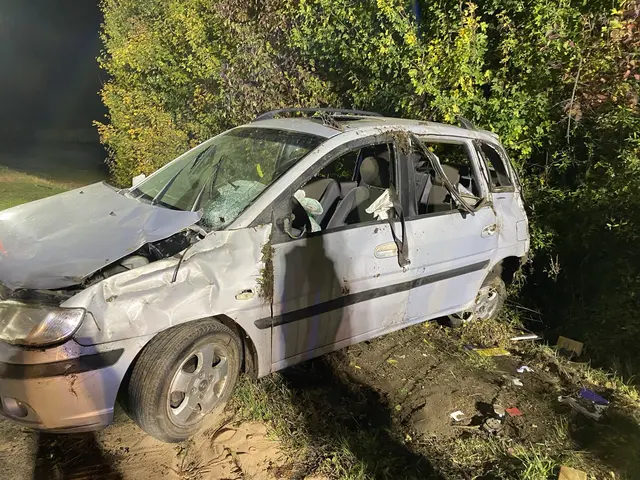 Ein Pkw ist auf der A65 bei Edesheim in Richtung Karlsruhe von der Fahrbahn abgekommen und hat sich überschlagen. Der 24-jährige Fahrer wurde leicht verletzt, der Wagen erlitt einen Totalschaden. | Foto: Polizeidirektion Landau