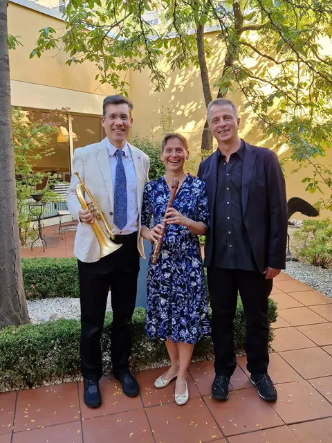Das Trio "Akaduo" bestehend aus Elisabeth und Christoph Löser und Martin Rebel. | Foto: Christoph Löser
