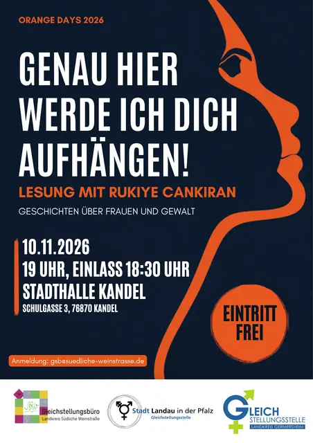 Bei Lesung, Präventionsaktion und Aktionstag informiert die Südpfalz über Hilfsangebote bei Gewalt an Frauen und Kindern. | Foto: Kreis Germersheim