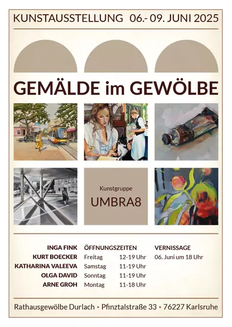 Plakat der Ausstellung "Gemälde im Gewölbe" Künstlergruppe umbra8 | Foto: Umbra8