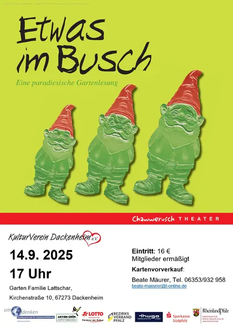 Etwas im Busch - Gartenlesung | Foto: Kulturverein Dackenheim