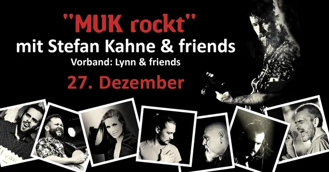 "MUK rockt" mit Stefan Kahne, Lindenbergs Panikgirl Stephanie Crutchfield, Voice of Germany-Teilnehmer Marvin Merkhofer, Tina Turner Tour-Opener Achim Degen, sowie Wolfy Ziegler, David Heiner, Sebastian Heiner &amp; Andreas Eichenauer - Opener: Lynn &amp; friends - am 27.12.2025 in der SV-Halle Weisenheim am Sand | Foto: MUK Weisenheim am Sand e.V.