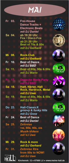 Programm Mai 2025 MusicHall LU Oppau | Foto: MusicHall LU Oppau