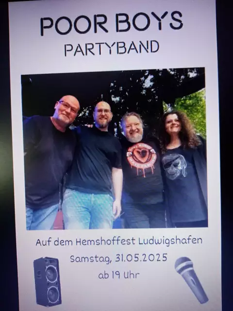 Die Partyband Poor Boys spielt am
31.05.25 ab 19 Uhr auf dem Hemshoffest.  | Foto: GUBO 