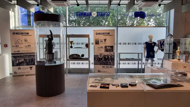 Eintauchen in Fußball-Geschichte: Blick in die (angenehm klimatisierte) KSC-Ausstellung im Wildparkstadion - mit Pokalen, Medaillen und vielen persönlichen Erinnerungsstücken. 
 
Herute ab 14 Uhr geoffnet, der Eintritt ist frei!  | Foto: www.jowapress.de
