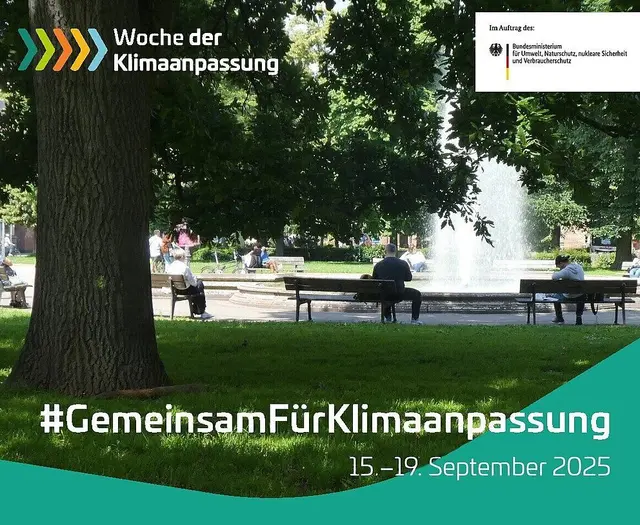 Die Stadt Karlsruhe beteiligt sich an der bundesweiten Woche der Klimaanpassung vom 15. bis 19. September. Bei insgesamt vier Veranstaltungen werden Klimawandelfolgen und Anpassungsmaßnahmen erlebbar.
Mehr dazu unter https://www.karlsruhe.de/umwelt-klima/klimaschutz-klimaanpassung/klimaanpassungsstrategie | Foto: Stadt Karlsruhe, UA