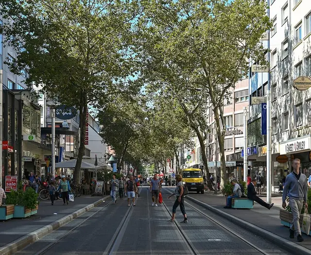 Noch stehen die Bäume, doch die Neugestaltung der Karlsruher Innenstadt geht weiter ... Ab 21. Oktober geht es zwischen Ritterstraße und Europaplatz sowie zwischen Adler- und Fritz-Erler-Straße weiter.  | Foto: Stadt Karlsruhe, Monika Müller-Gmelin