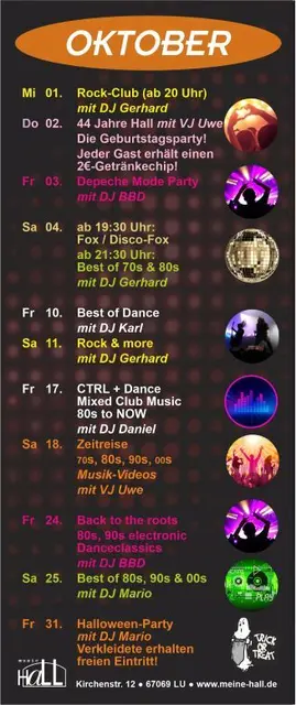 Programm Oktober MusicHall Oppau | Foto: MusicHall LU Oppau