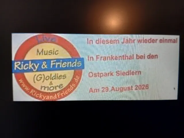 I'm Ostpark,Frankenthal
29.08.26 ab 18 Uhr | Foto: Gunter Bohrer