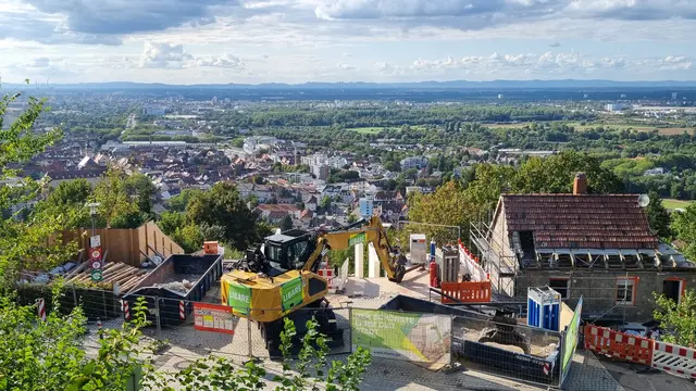 Die Baustelle der Turmbergbahn in Durlach macht langsam Fortschritte | Foto: www.jowapress.de